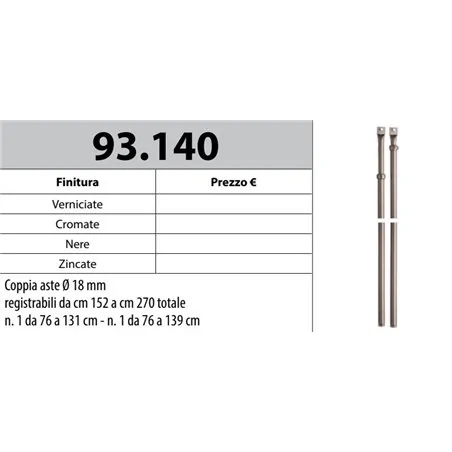 MOTTURA 93.140 ASTE PER SERRATURE TRIPLICI MOTTURA