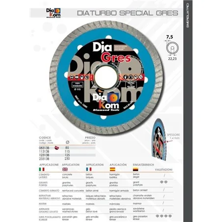 DISCO DIAMANTATO DIATURBO SPECIAL GRES