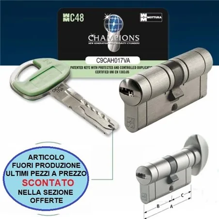 CILINDRO EUROPEO MOTTURA CHAMPIONS C48 CHIAVE/POMOLO