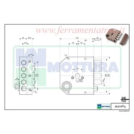 LOCK FOR CHAMPIONS EURO PROFILE CYLINDER MOTTURA 38.610