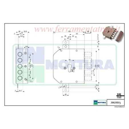 LOCK FOR CHAMPIONS EURO PROFILE CYLINDER MOTTURA 38.620