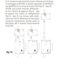 MOTTURA 49.120 BLOCCA ASTE ELETTRONICO PER PORTA BLINDATA XCODE