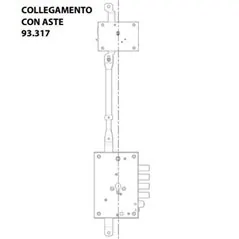 MOTTURA 49.120 BLOCCA ASTE ELETTRONICO PER PORTA BLINDATA XCODE