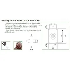 VERTICAL RIM LOCK DOUBLE PUMP CYLINDER MOTTURA 34.322