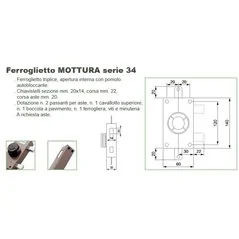 MOTTURA 34.330 FERROGLIETTO TRIPLICE POMOLO INTERNO