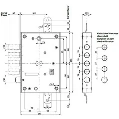 MOTTURA 52.583 EASY GO DOUBLE-BITTED THREE-POINT RIM LOCK