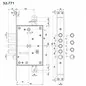 MOTTURA 52.783 EASY GO DOUBLE-BITTED THREE-POINT MORTISE LOCK MOTTURA 52.783 EASY GO DOUBLE-BITTED THREE-POINT MORTISE LOCK