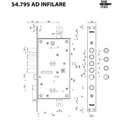 MOTTURA 54.789 SERIES 54 EASY GO MULTIFUNCTION DOUBLE-BITTED MORTISE LOCK