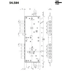 MOTTURA 54.584 SERIES 54 EASY GO DOUBLE-BITTED + EUROPROFILE CYLINDER RIM LOCK