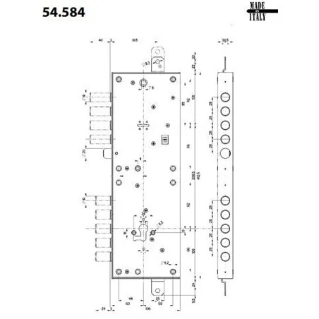 MOTTURA 54.584 SERIES 54 EASY GO DOUBLE-BITTED + EUROPROFILE CYLINDER RIM LOCK