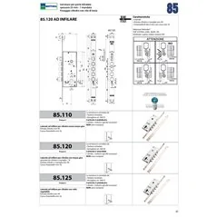 MOTTURA 85.110 LOCK FOR ARMOURED DOOR WITH EUROPROFILE CYLINDER MORTISE 25 MM
