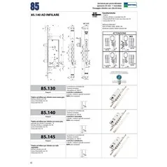 MOTTURA 85.140 LOCK FOR ARMOURED DOOR WITH EUROPROFILE CYLINDER MORTISE 25 MM