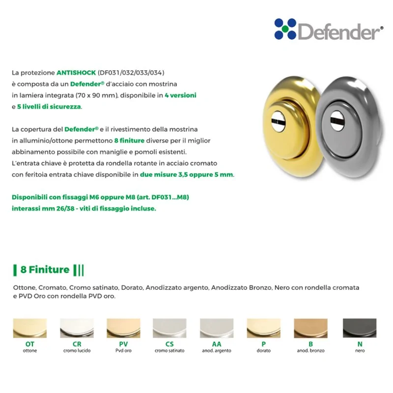 DEFENDER MOTTURA DF030 PER CILINDRI EUROPEI