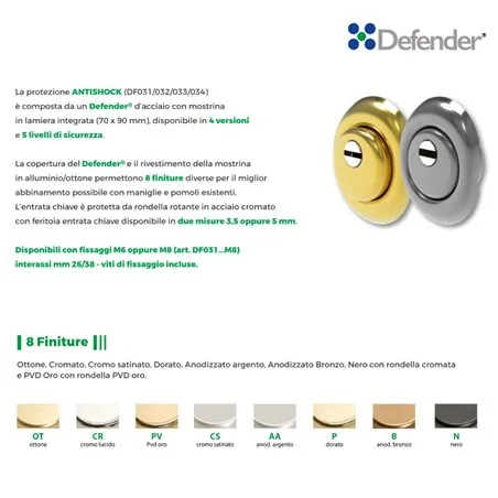 DEFENDER MOTTURA DF030 PER CILINDRI EUROPEI