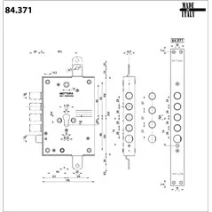 MOTTURA 84.371 GEAR LOCK FOR ARMOURED DOOR WITH EUROPROFILE CYLINDER RIM