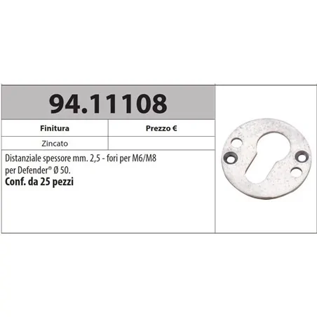 MOTTURA 94.11108 DISTANZIALE PER DEFENDER Ø50 SPESSORE 1 - 2,5 MM
