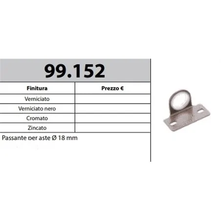 MOTTURA 99.152 PASSANTE PER ASTE Ø18 MM