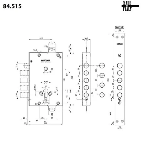 MOTTURA 84.500 SERRATURA A INGRANAGGI CILINDRO EUROPEO