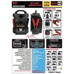 CAR AND TRUCK START BOOSTER START TRUCK P2 5000/2500 12/24V LEMANIA ENERGY