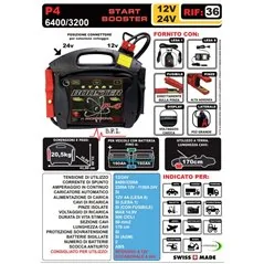 CAR AND TRUCK START BOOSTER START TRUCK P4 6400/3200 12/24V LEMANIA ENERGY