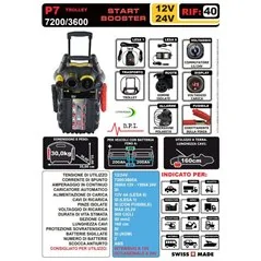 CAR AND TRUCK START BOOSTER START TRUCK TROLLEY P7 7200/3600 12/24V LEMANIA ENERGY
