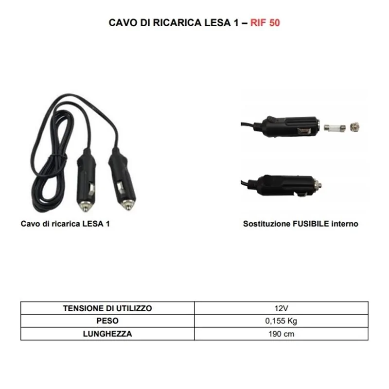 LESA 1 CHARGER 12V FOR START BOOSTERS