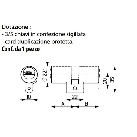 CILINDRO DI RICAMBIO MOTTURA TIPO SVIZZERO