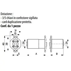 CILINDRO DI RICAMBIO MOTTURA TIPO FICHET 787