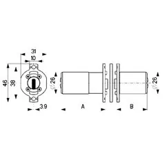 CILINDRO DI RICAMBIO MOTTURA TIPO FICHET 484