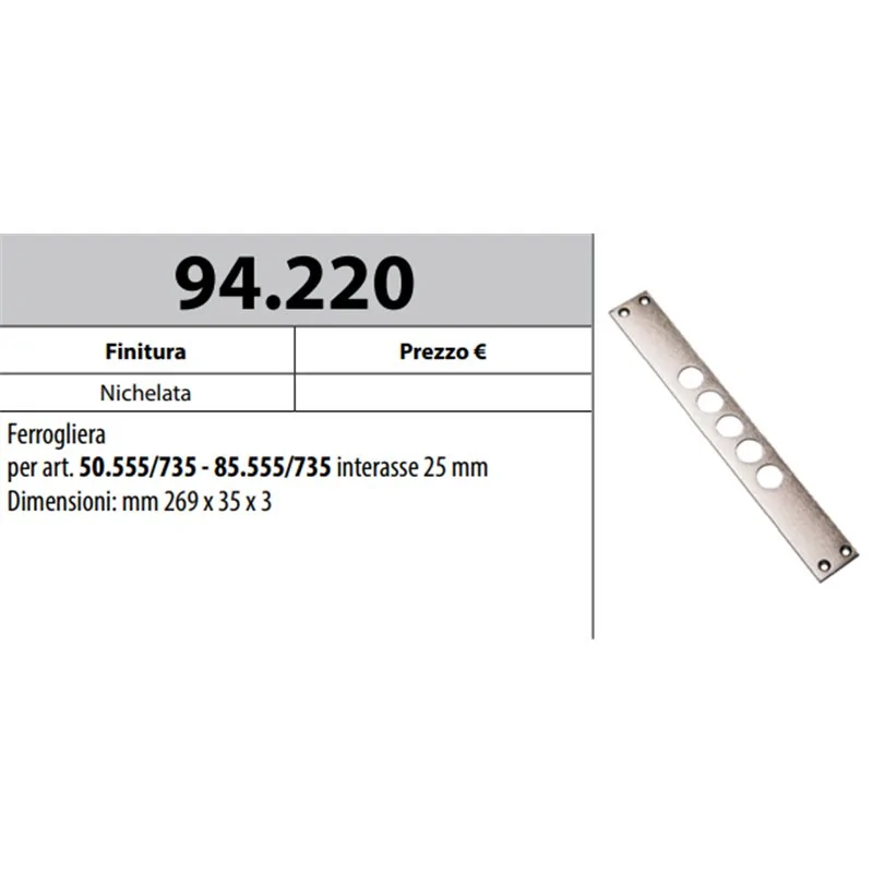 MOTTURA 94.220 FERROGLIERA PER SERRATURE SERIE 50 E SERIE 85