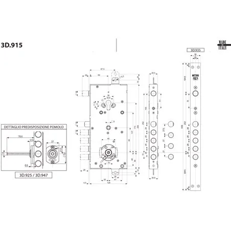 MOTTURA 3DKEY 3D.937 SERRATURA MULTIFUNZIONE AD INFILARE