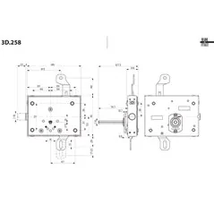 MOTTURA 3D.258A ASTABLOCK 3DKEY ROD LOCK PER TUTTE LE SERRATURE