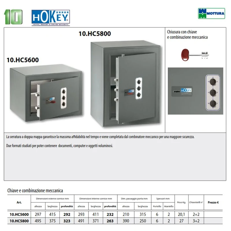 CASSAFORTE DA APPOGGIO MOTTURA 10.HC5600