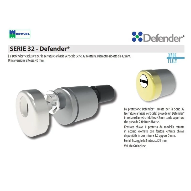 DEFENDER Ø42 PER SERRATURE SERIE 32 MOTTURA 94.11818