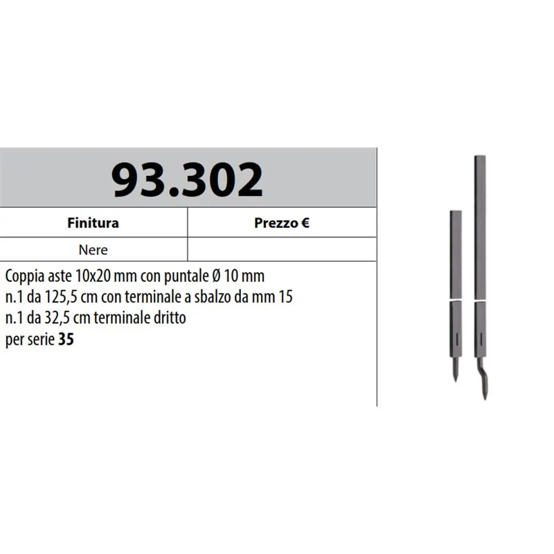 MOTTURA 93.302 ASTE CON PUNTALE Ã˜10 PER SERRATURE MOTTURA SERIE 35