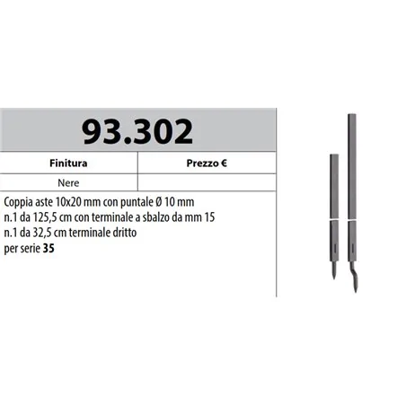 MOTTURA 93.302 ASTE CON PUNTALE Ã˜10 PER SERRATURE MOTTURA SERIE 35