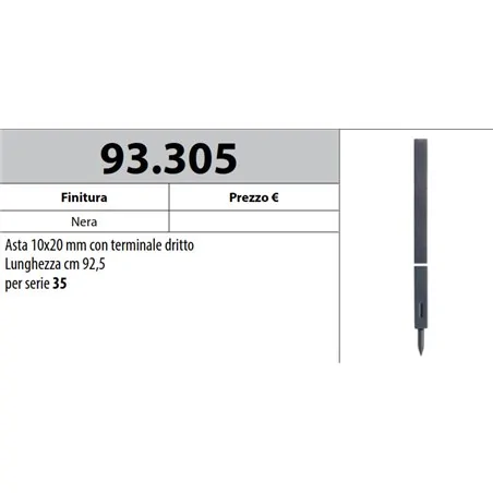 MOTTURA 93.305 ASTA CON PUNTALE Ã˜10 PER SERRATURE MOTTURA SERIE 35
