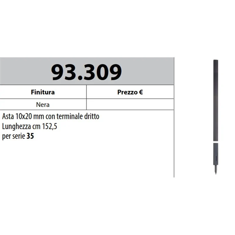 MOTTURA 93.309 ASTA CON PUNTALE Ø10 PER SERRATURE MOTTURA SERIE 35