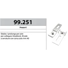 MOTTURA 99.251 SBALZO PROLUNGA PER ASTE DI COLEGAMENTO ASTALOCK E XCODE