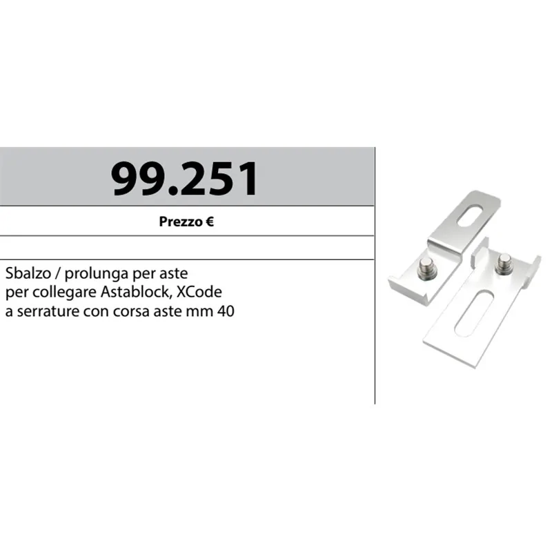 MOTTURA 99.251 BAR EXTENSION FOR ASTABLOCK AND XCODE 40 MM MOTTURA 99.251 BAR EXTENSION FOR ASTABLOCK AND XCODE 40 MM