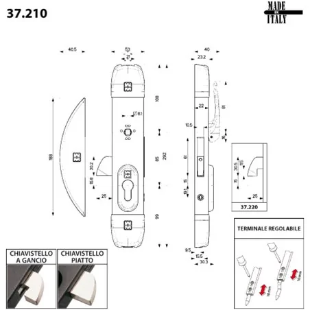 FORZA 7 RIM LOCK VERTICAL CYLINDER READY MOTTURA 37.200