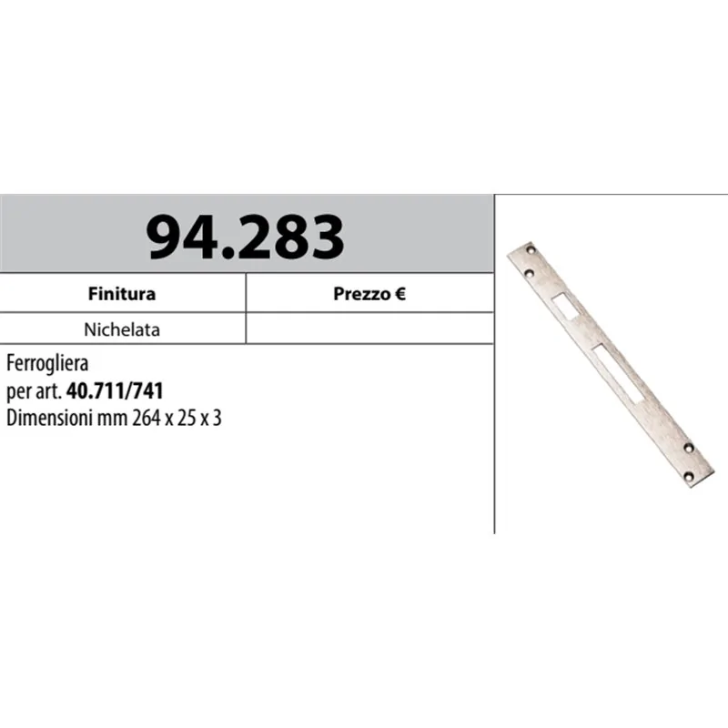 MOTTURA 94.283 FERROGLIERA PER SERRATURE MOTTURA SERIE 40