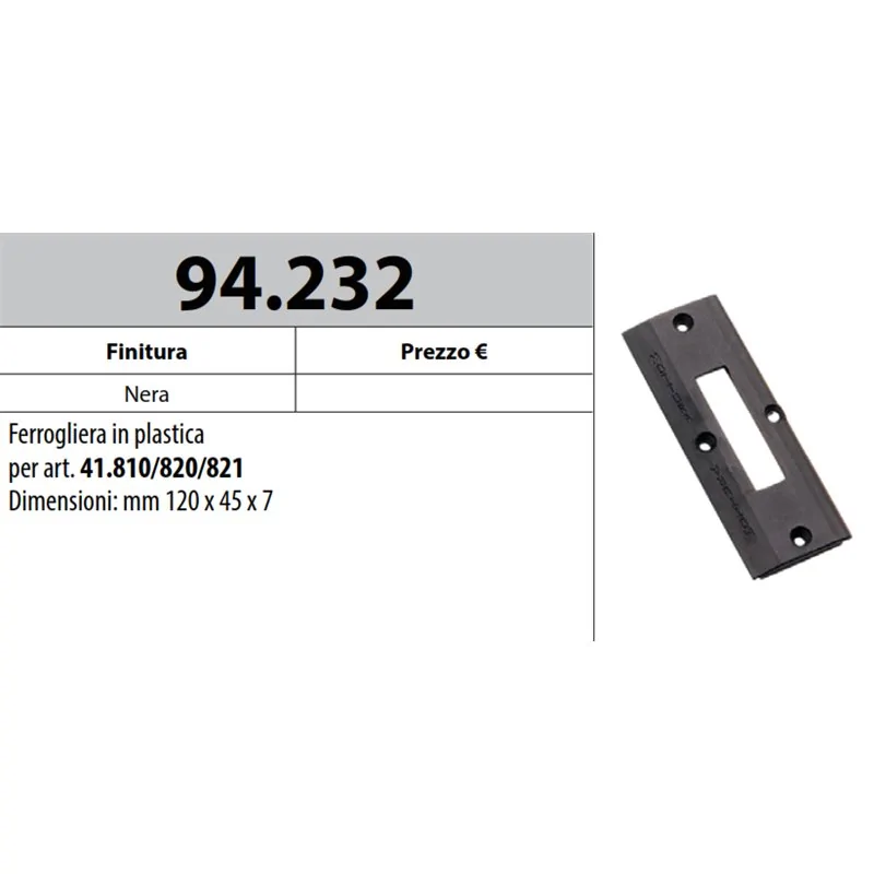 MOTTURA 94.232 FERROGLIERA IN PLASTICA PER SERRATURE SERIE 41