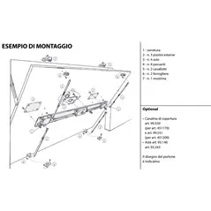 COMPLETE LOCK KIT ORIZZONTALE FOR BASCULANTI MOTTURA 45.1170