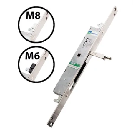 96.405 LOCKING UNIT AND STRIKE PLATE WITH MANIGLIA AND LEVA FOR SECONDA ANTA FORZA 7 MOTTURA