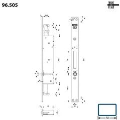 96.505 LOCKING UNIT AND STRIKE PLATE SECONDA ANTA SHARK AD INFILARE MOTTURA