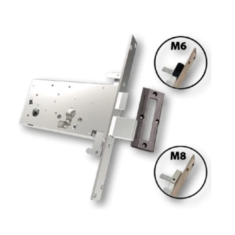 THREE-POINT MORTICE LOCK FOR CYLINDER WITH LATCH SERIE 48 MOTTURA 48.823