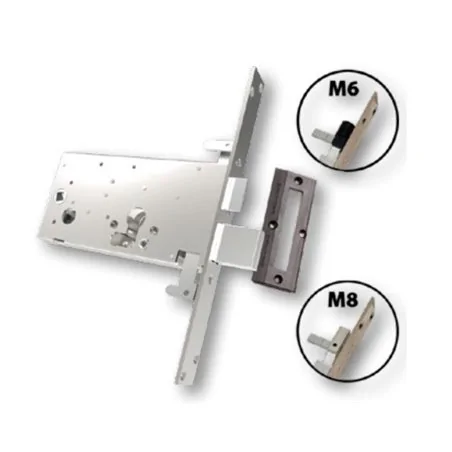 THREE-POINT MORTICE LOCK FOR CYLINDER WITH LATCH SERIE 48 MOTTURA 48.823