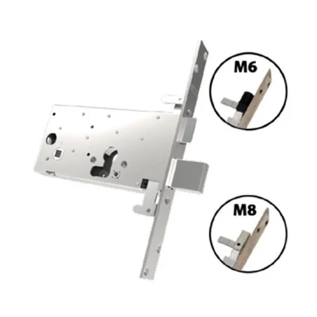 THREE-POINT MORTICE LOCK FOR CYLINDER WITH LATCH SERIE 48 MOTTURA 48.923