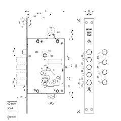MOTTURA 52.J525 REPLAY RECODABLE DOUBLE-BITTED THREE-POINT MORTISE LOCK
